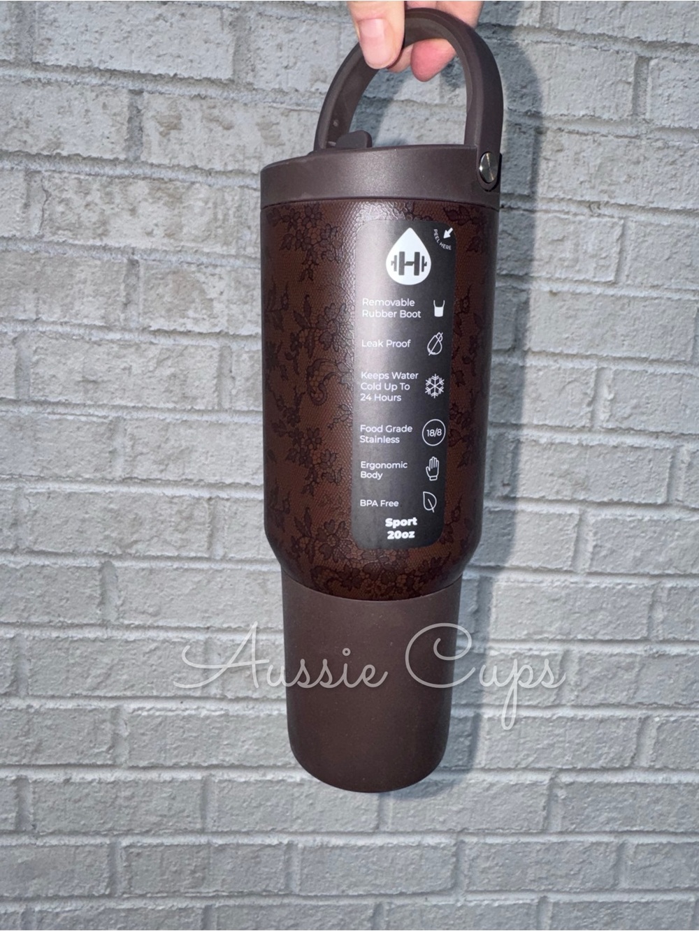 Espresso 20oz Sport HydroJug Tumbler BNWT, with Removable Rubber Boot, Fall Fav